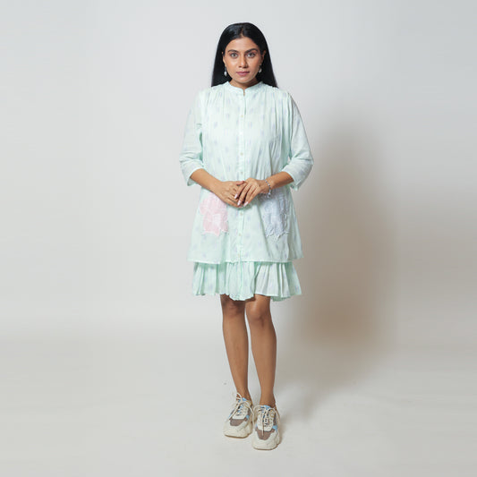 Cotton Mul Midi Dress