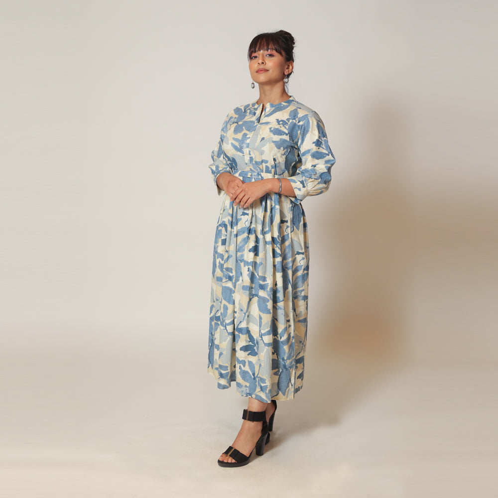 Blue Horizon Cotton Linen Dress