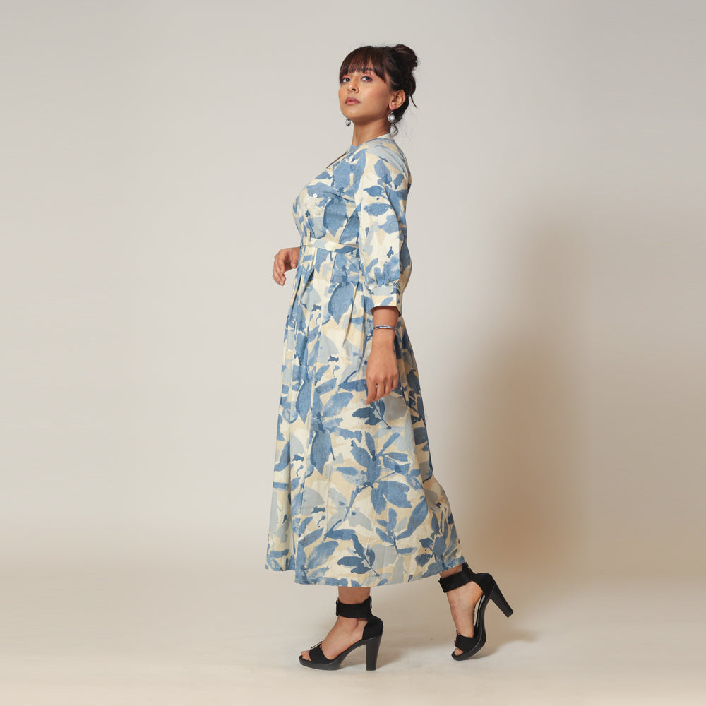 Blue Horizon Cotton Linen Dress