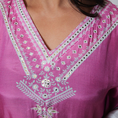 Pink Muzlin Kaftan - Feminine and Flattering