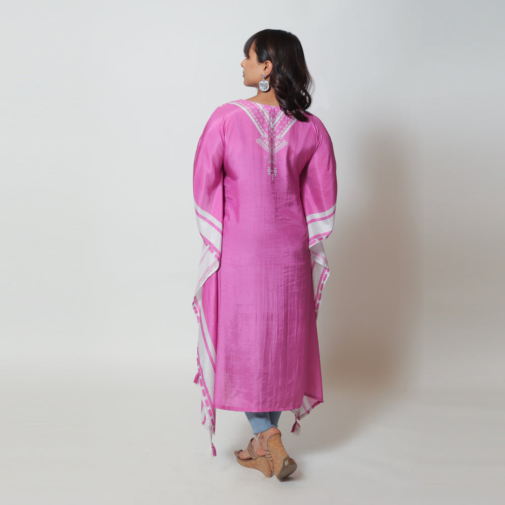 Pink Muzlin Kaftan - Feminine and Flattering