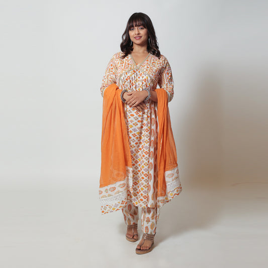 Tangerine Tango Cotton Suit Set