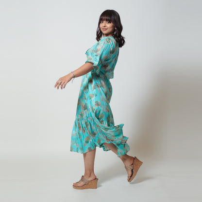 Rama Green Cotton Summer Dress