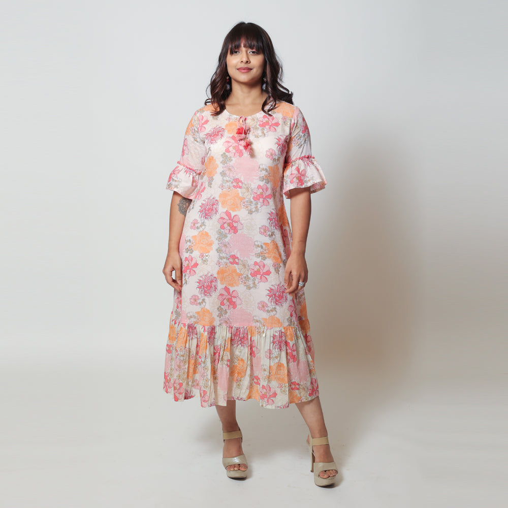 Peachy Cotton Summer Dress