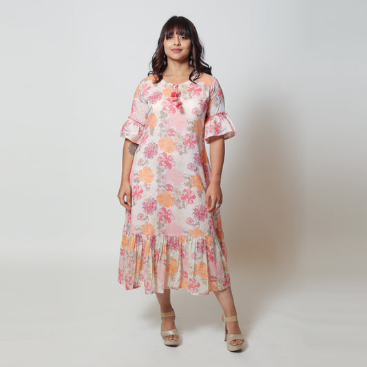 Peachy Cotton Summer Dress