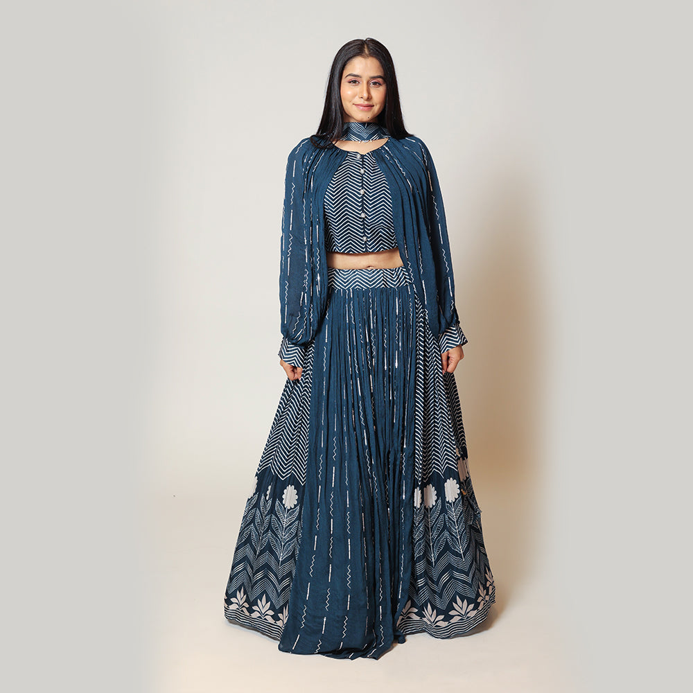 Sapphire Blue Lehenga Choli