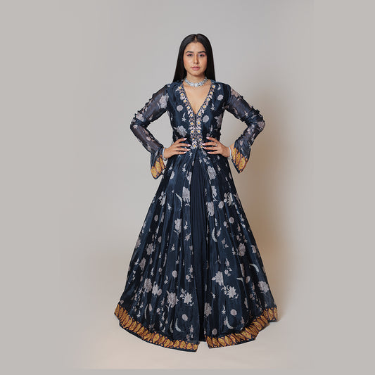 Navy Blue Midnight Magic Lehenga Choli