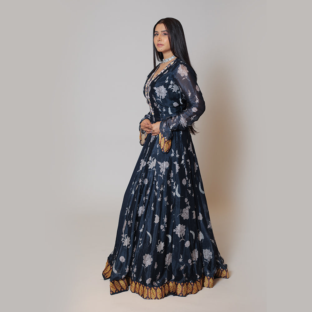 Navy Blue Midnight Magic Lehenga Choli